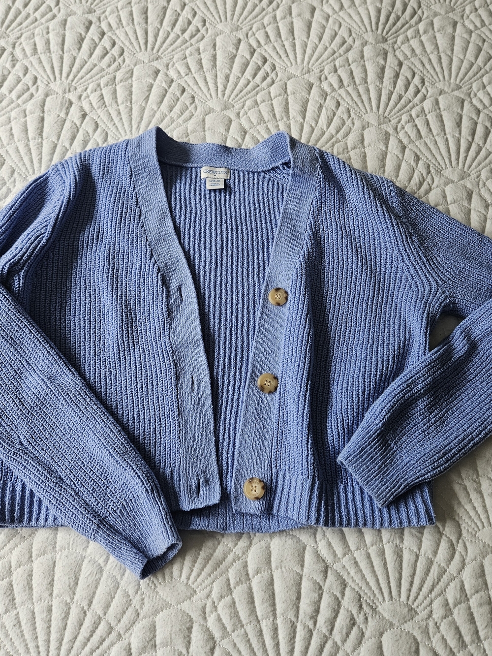 Crewcuts by J.Crew, featuring distinct brown speckled buttons